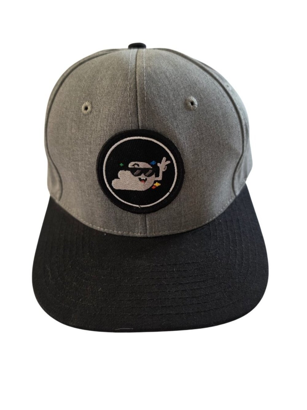 Google Cloud Snapback Hat Gray Black Ghost Logo Tech Promo Cap Adjustable